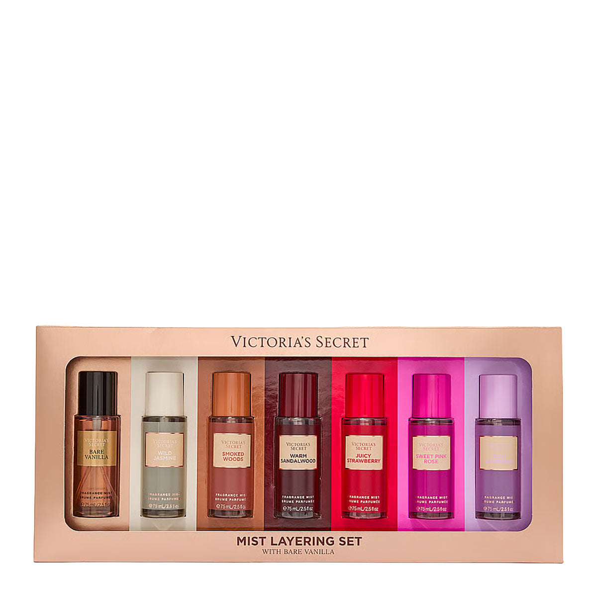 Victoria's Secret 7-Piece Fragrance Mist Layering Gift Set with Bare Vanilla
