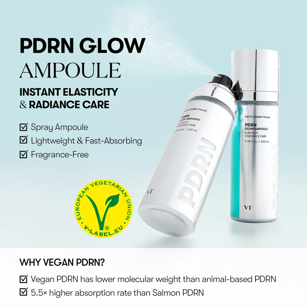 VT Cosmetics PDRN Glow Ampoule Elasticity & Radiance Care 3.38 oz / 100 ml