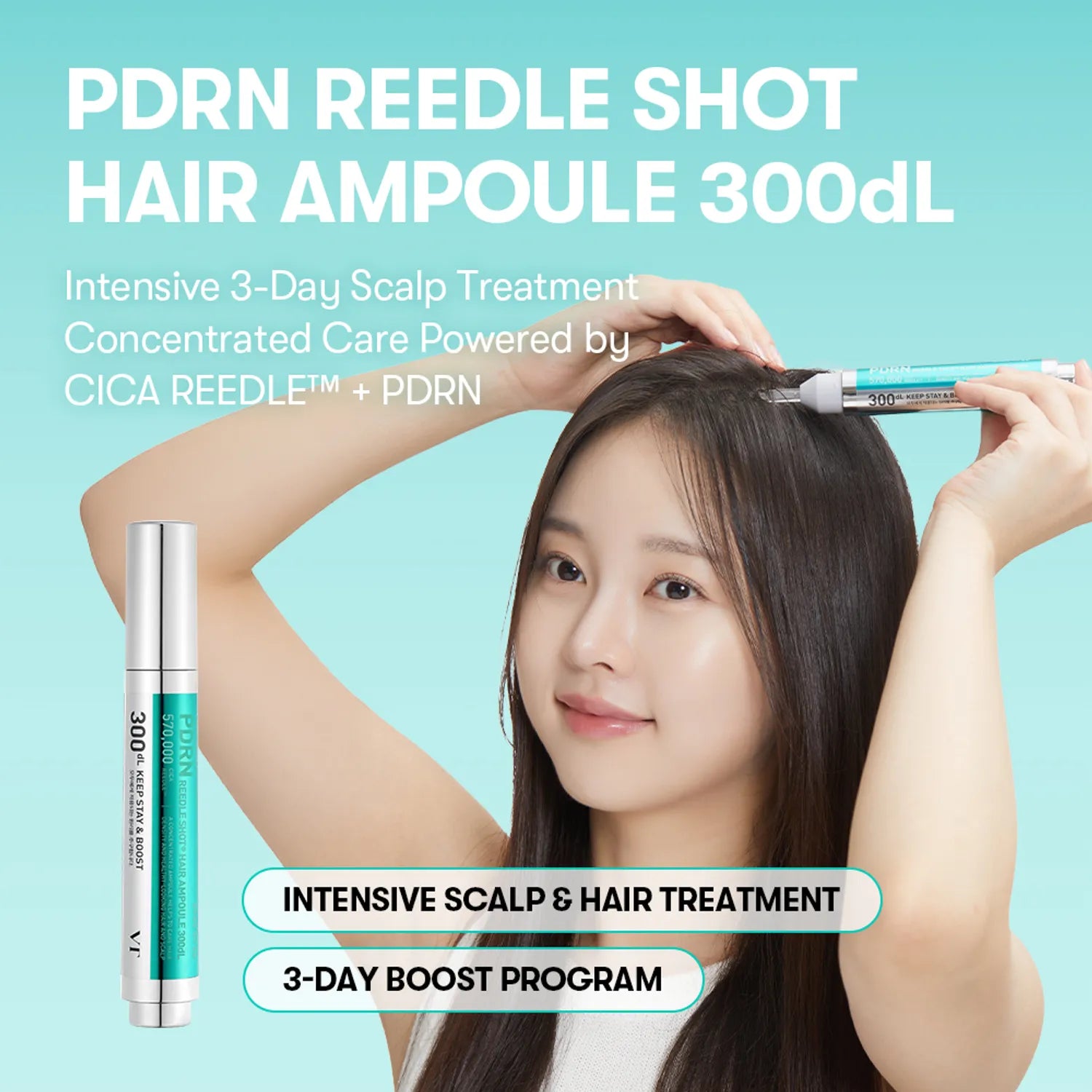 VT Cosmetics PDRN Reedle Shot Hair Ampoule 300dl 15 ml