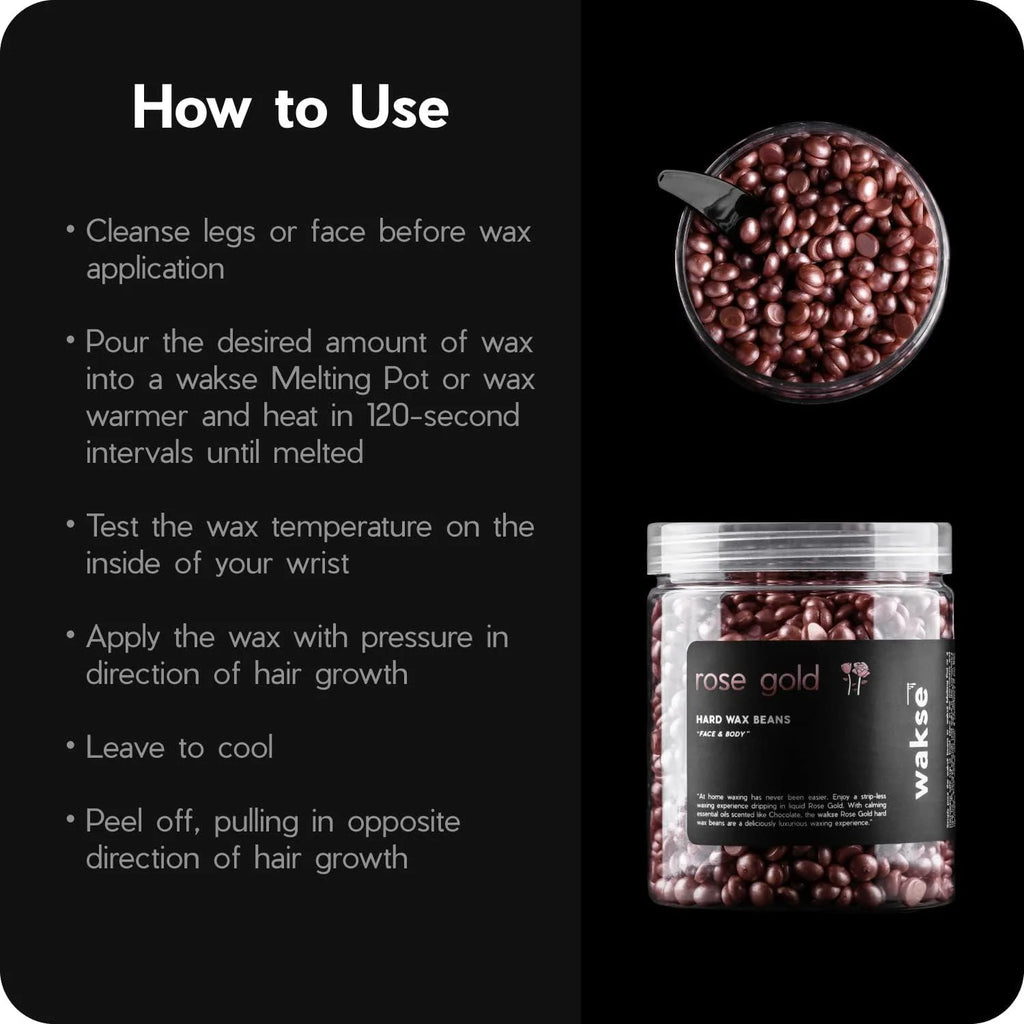 Wakse Rose Gold Wax Beans for Face & Body 4.8 oz / 135 g