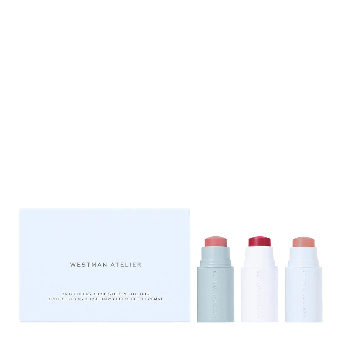 Westman Atelier Mini Baby Cheeks Lip + Cheek Cream Blush Stick Trio Gift Set