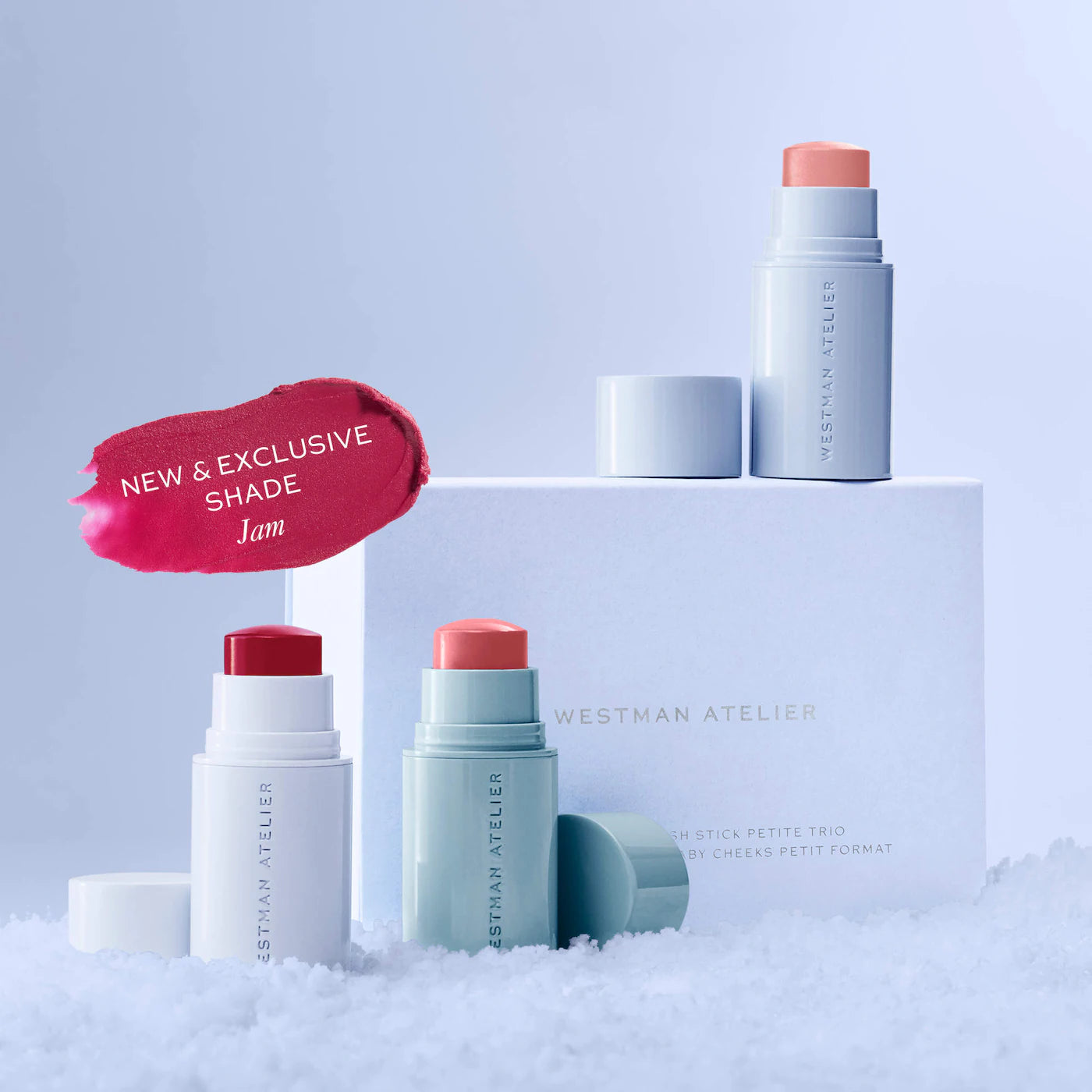 Westman Atelier Mini Baby Cheeks Lip + Cheek Cream Blush Stick Trio Gift Set