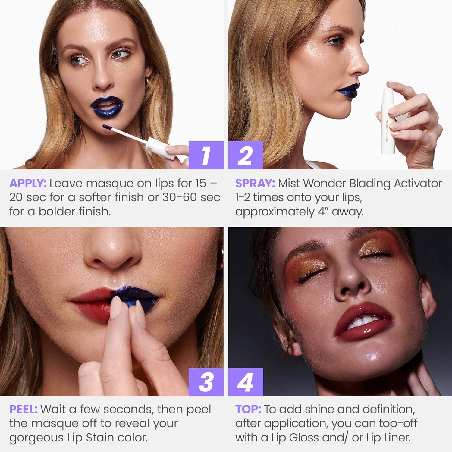 Wonderskin Wonder Blading Lip Stain Kit | Divine