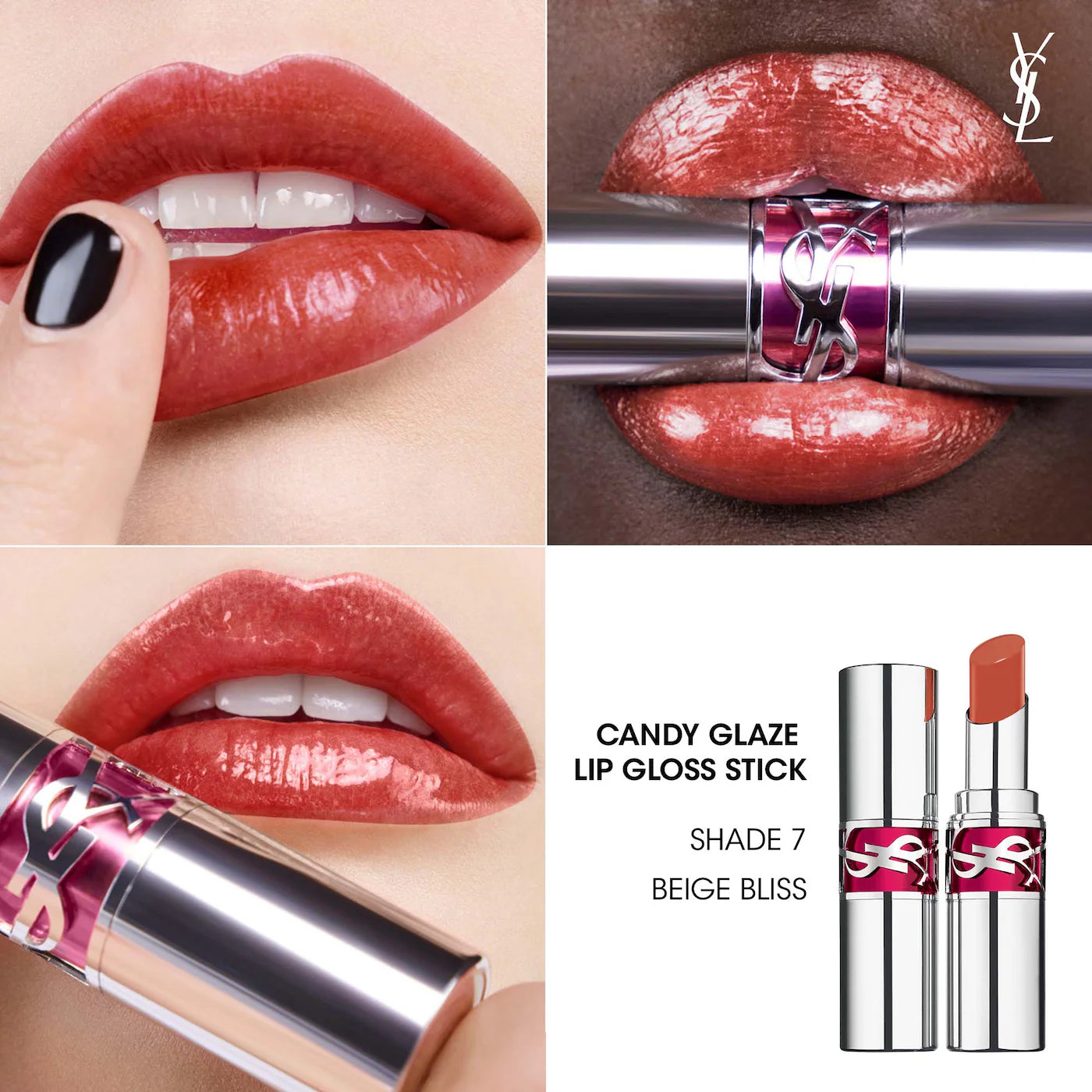 Yves Saint Laurent Rouge Volupté Candy Glaze Double Care Balm | 07 Beige Bliss
