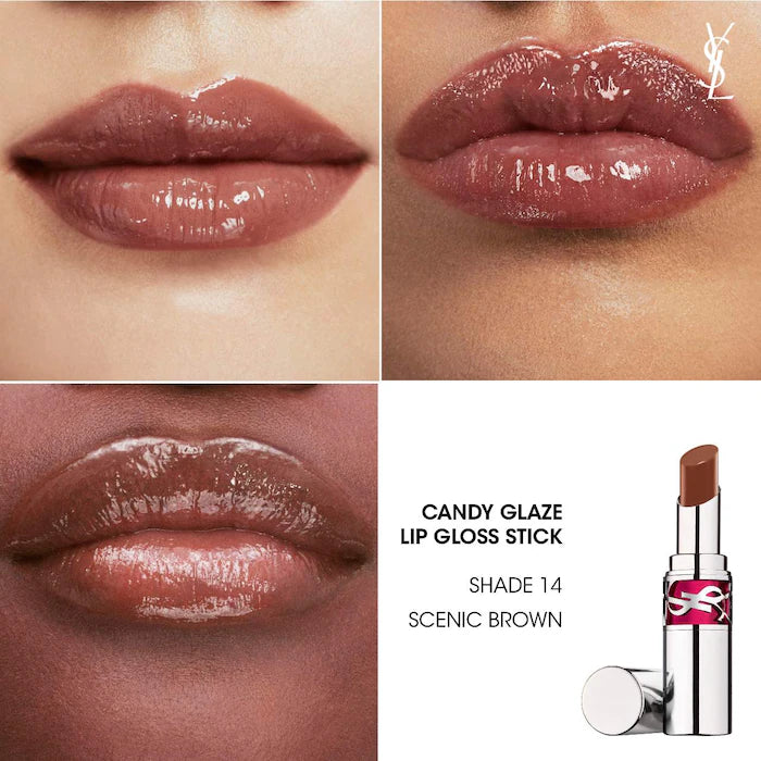Yves Saint Laurent Rouge Volupté Candy Glaze Double Care Balm | 14 Scenic Brown