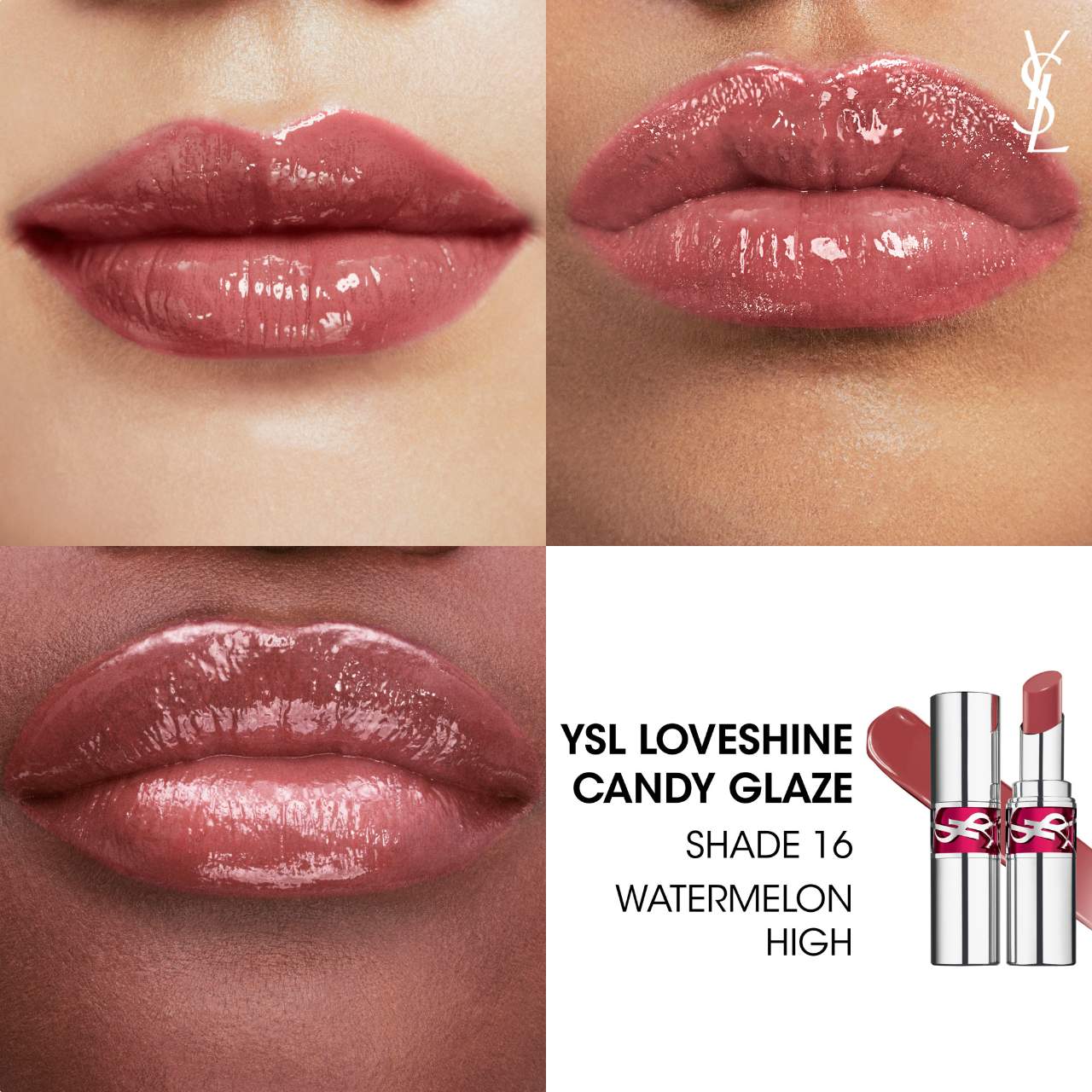 Yves Saint Laurent Rouge Volupté Candy Glaze Double Care Balm | 16 Watermelon High