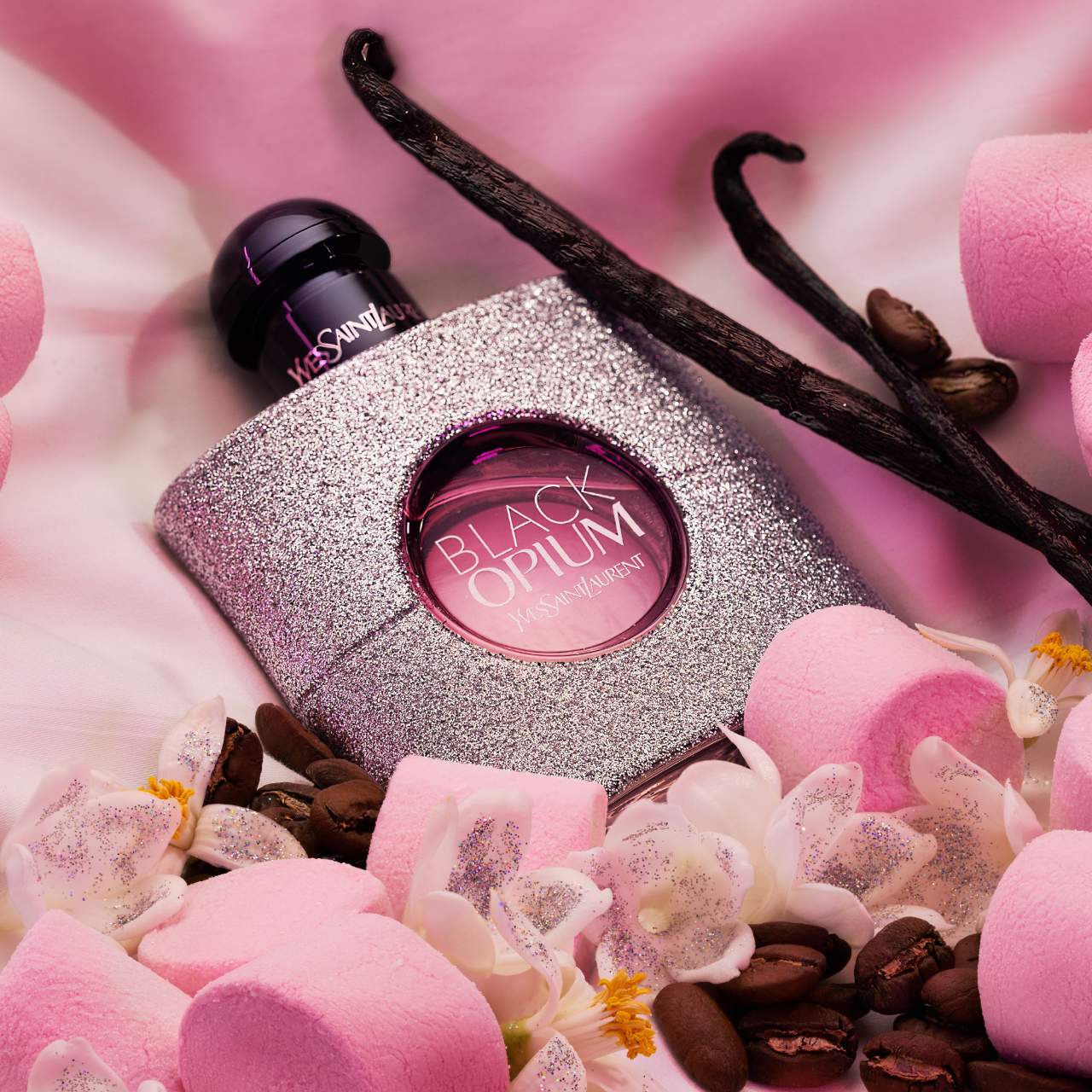 Yves Saint Laurent Black Opium Eau de Parfum Glitter with Marshmallow & Coffee 90 ml / 3 oz