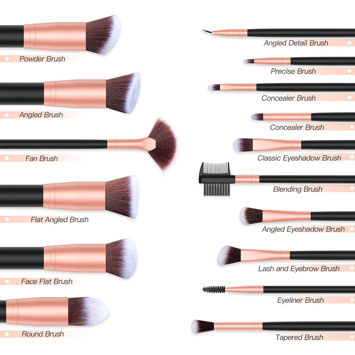 BESTOPE Brochas de Maquillaje 16 piezas