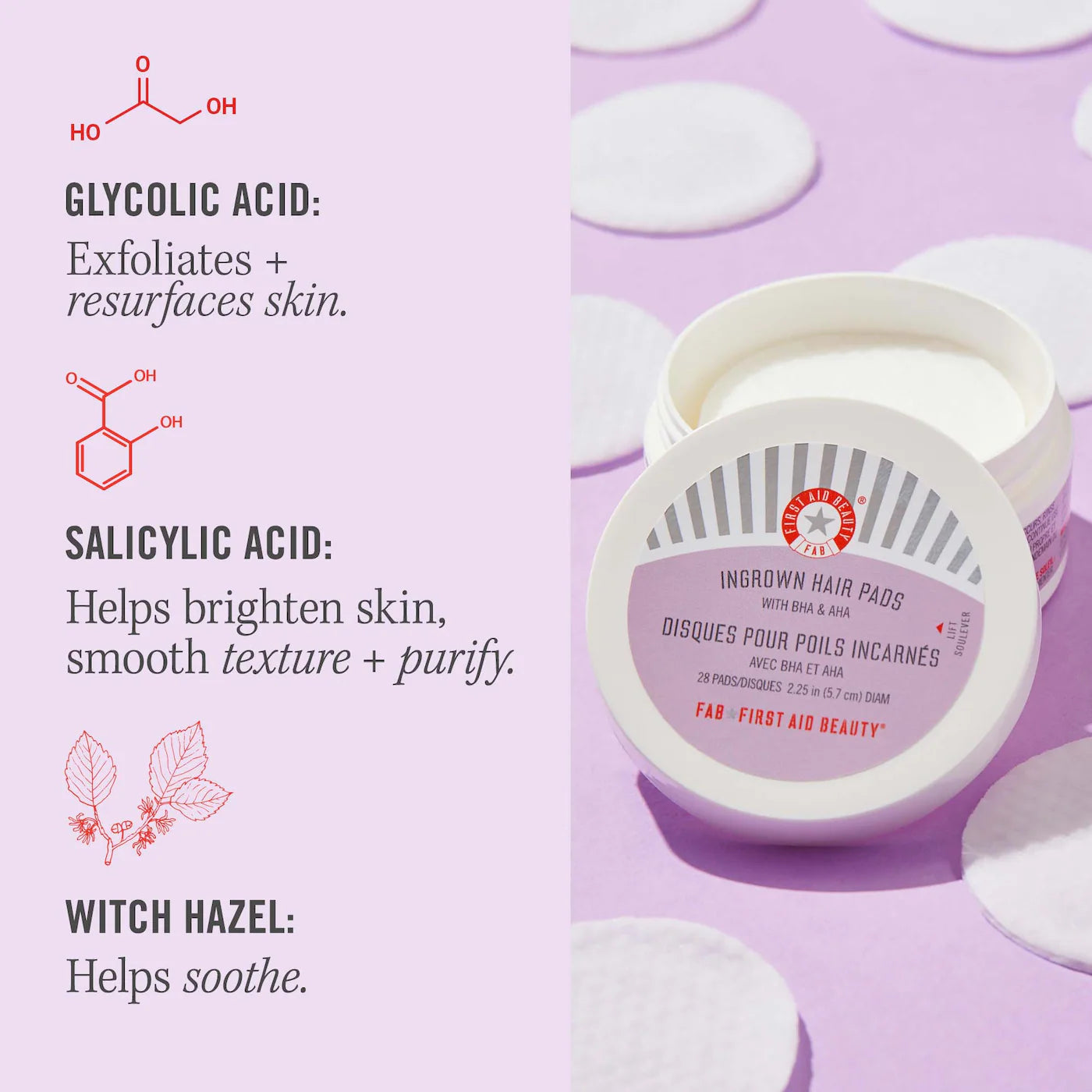 First Aid Beauty Ingrown Hair Pads with BHA & AHA 60 Discos