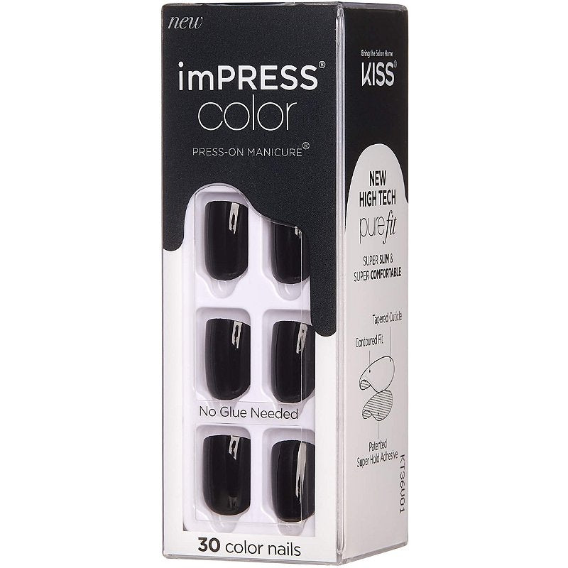 Kiss imPRESS Color Press-On Manicure | All Black