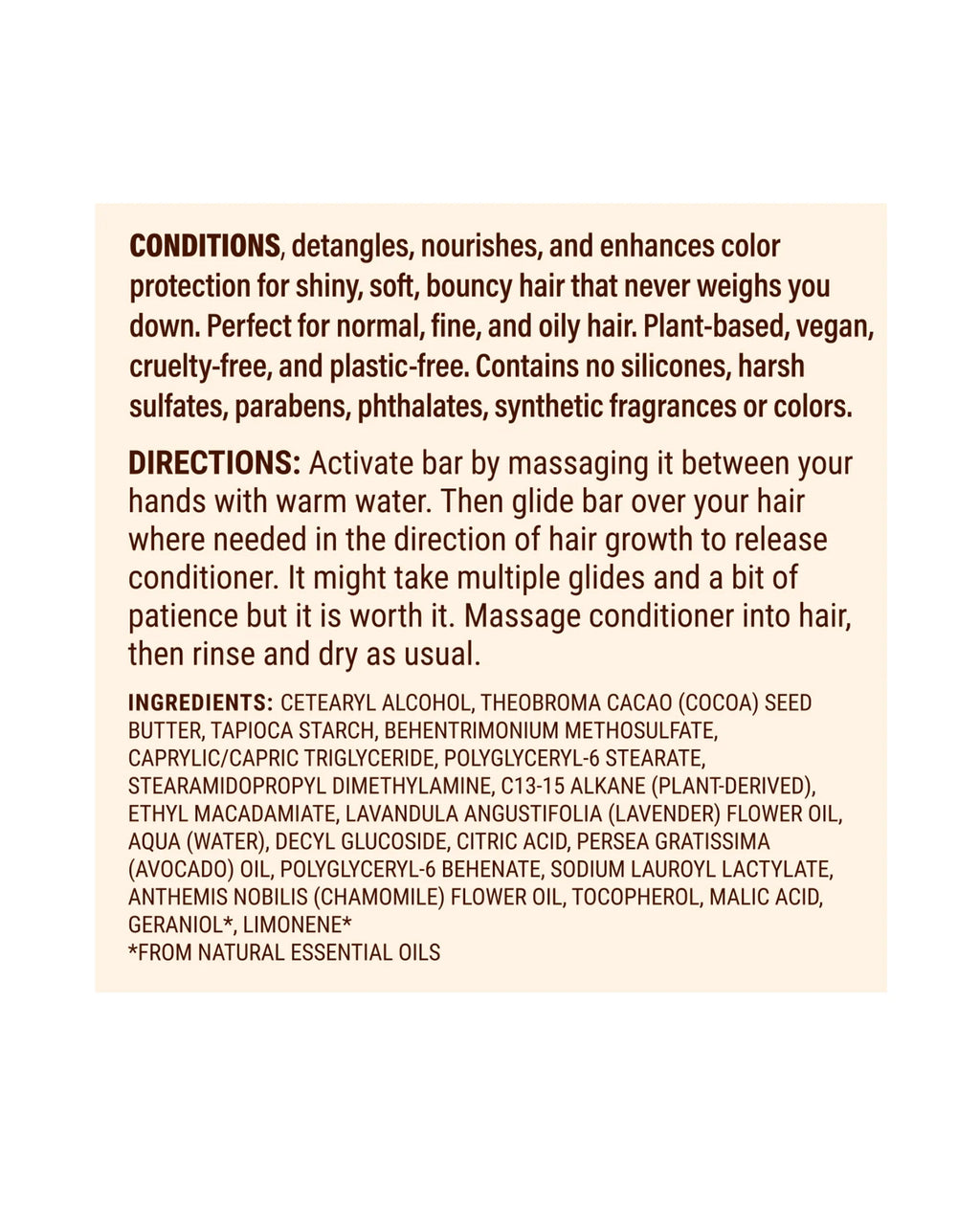 Superzero Conditioner Bar for Normal / Oily / Fine Hair 60 g