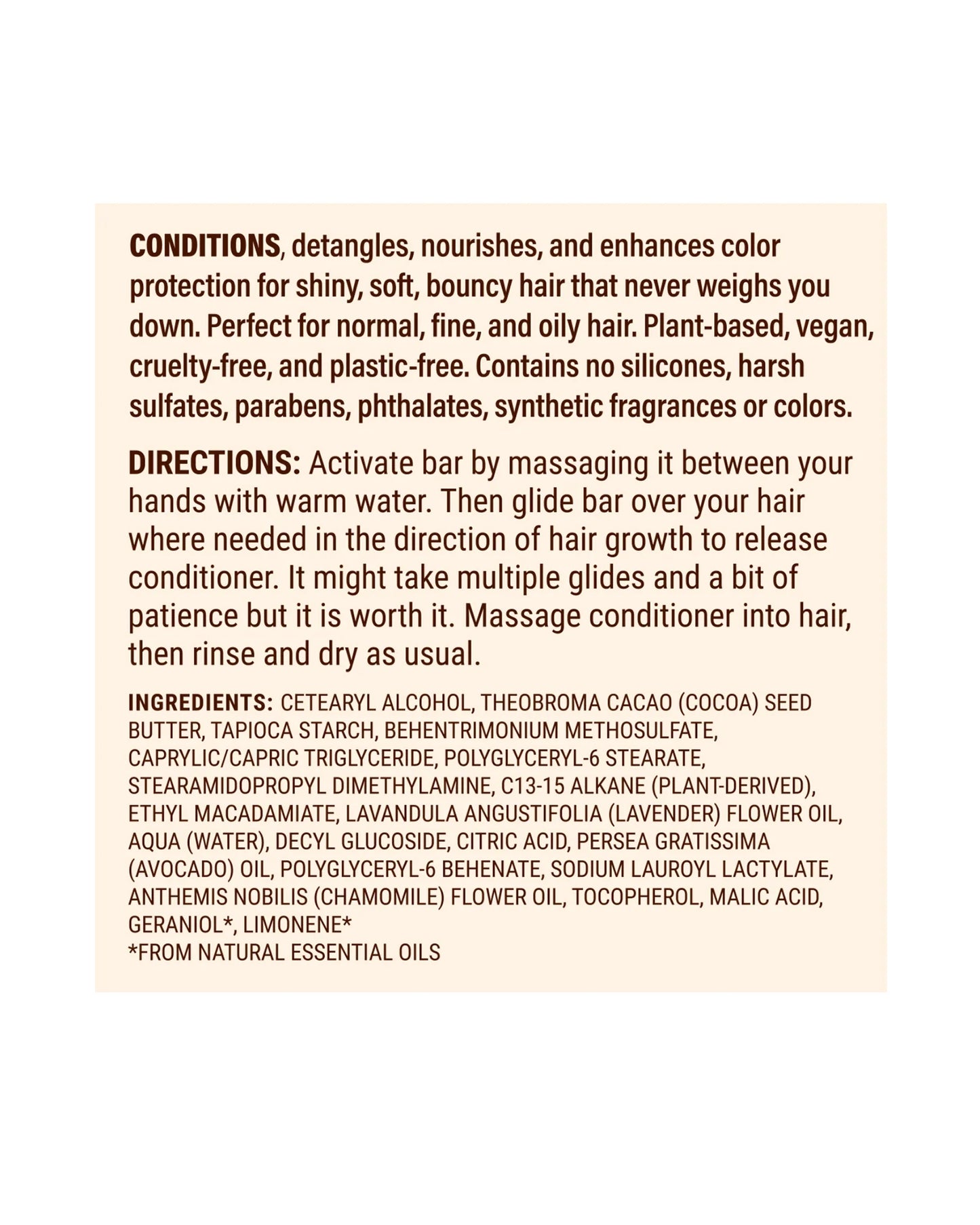Superzero Conditioner Bar for Normal / Oily / Fine Hair 60 g