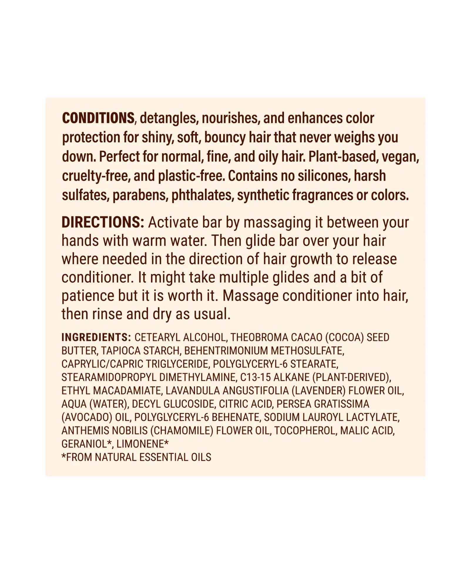 Superzero Conditioner Bar for Normal / Oily / Fine Hair 60 g