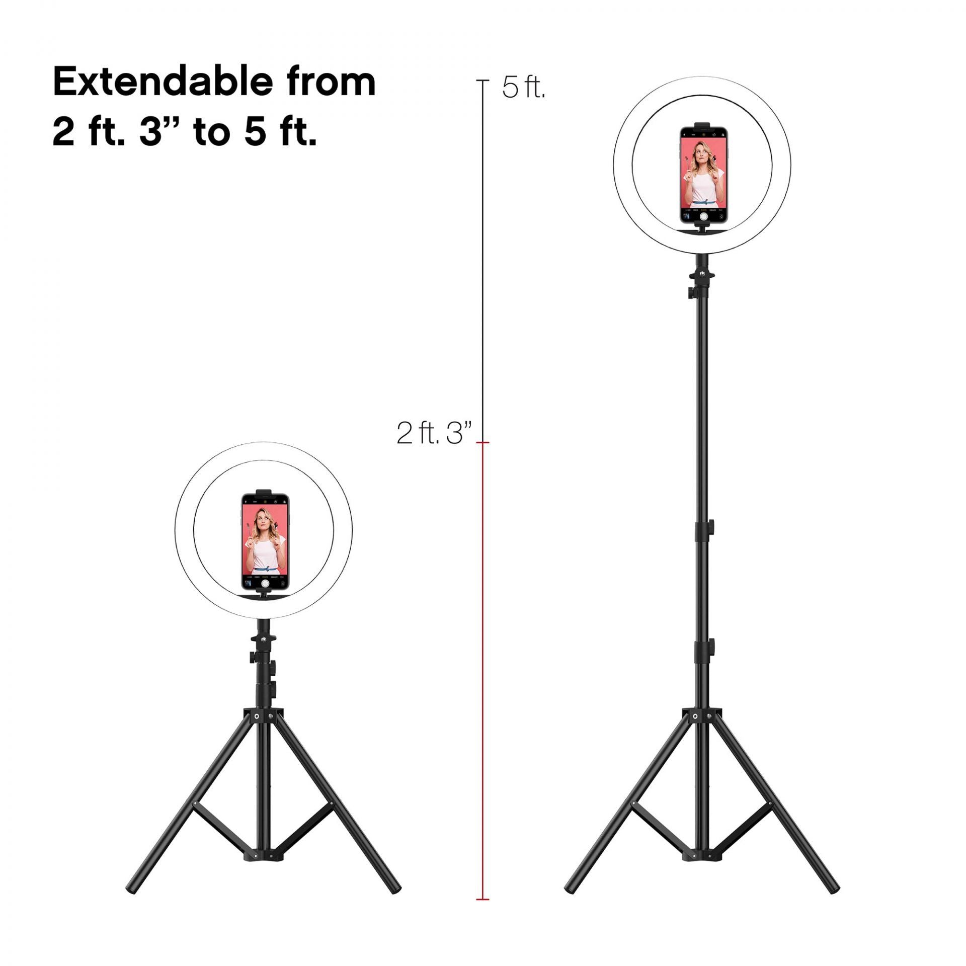 Tzumi Halo Light Pro 10'' LED Ring Light &amp; Media Station